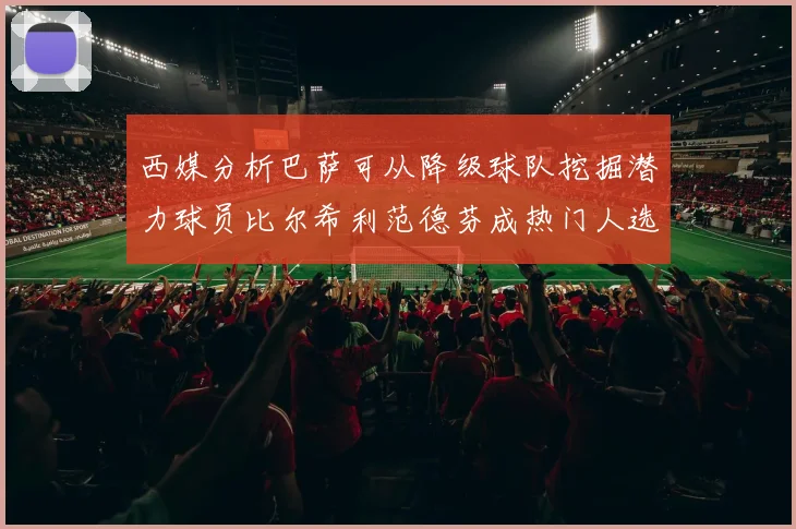 西媒分析巴萨可从降级球队挖掘潜力球员比尔希利范德芬成热门人选
